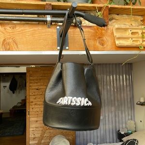 Dagne Dover black Ava custom bucket bag “Fartssica”